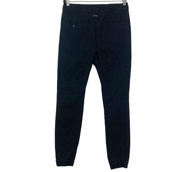 NWOT ZANEROBE Pants 30”Sureshot”Jogger Drop-Crotch-Panel Logo Black StrtchCotton - Picture 3 of 12